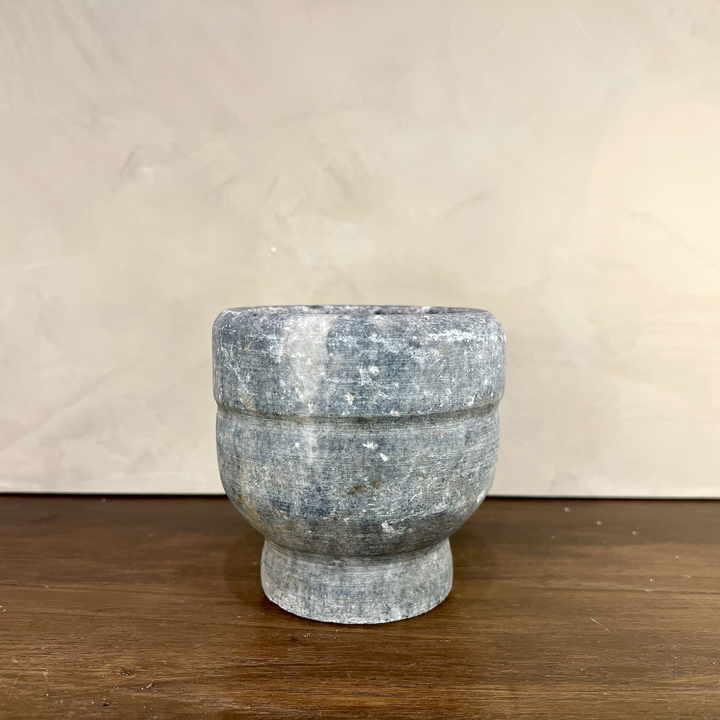 Carved Stone Pedestal Bowl