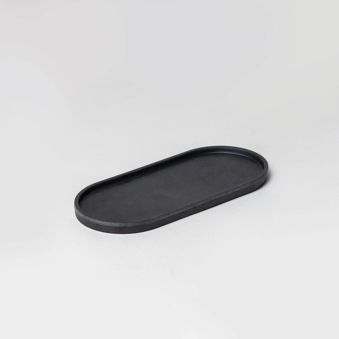 Upcycled Oval Tray: Bamboo Fibre Black