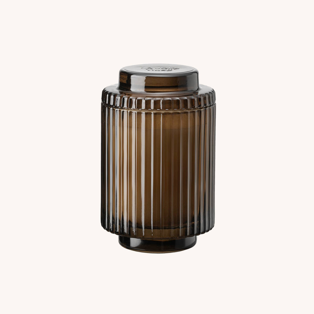 Aurélie Reeded Glass Candle: Santal Himalayen - (S)