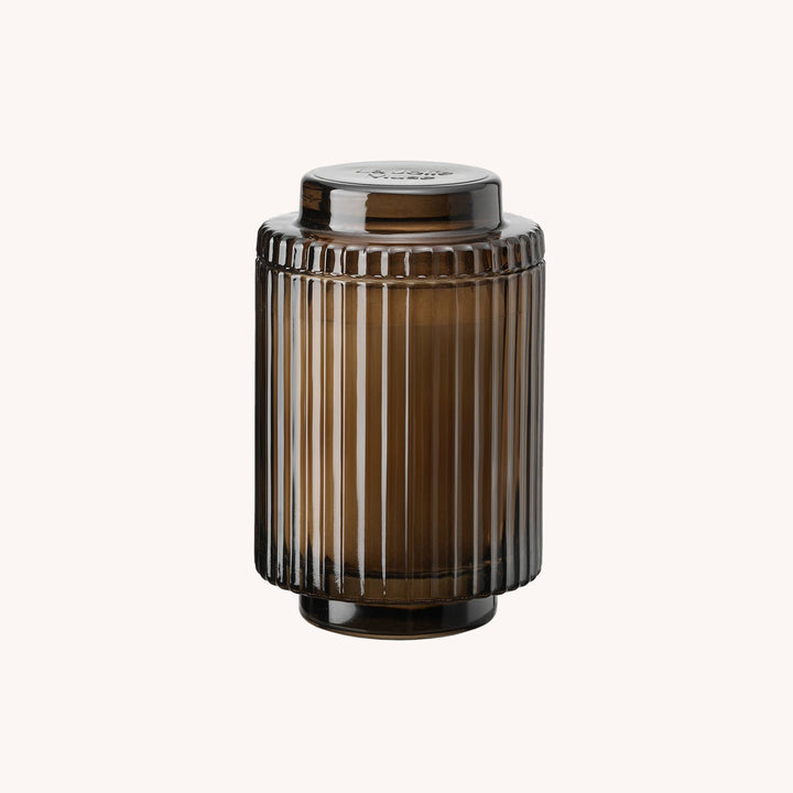 Aurélie Reeded Glass Candle: Santal Himalayen - (S)